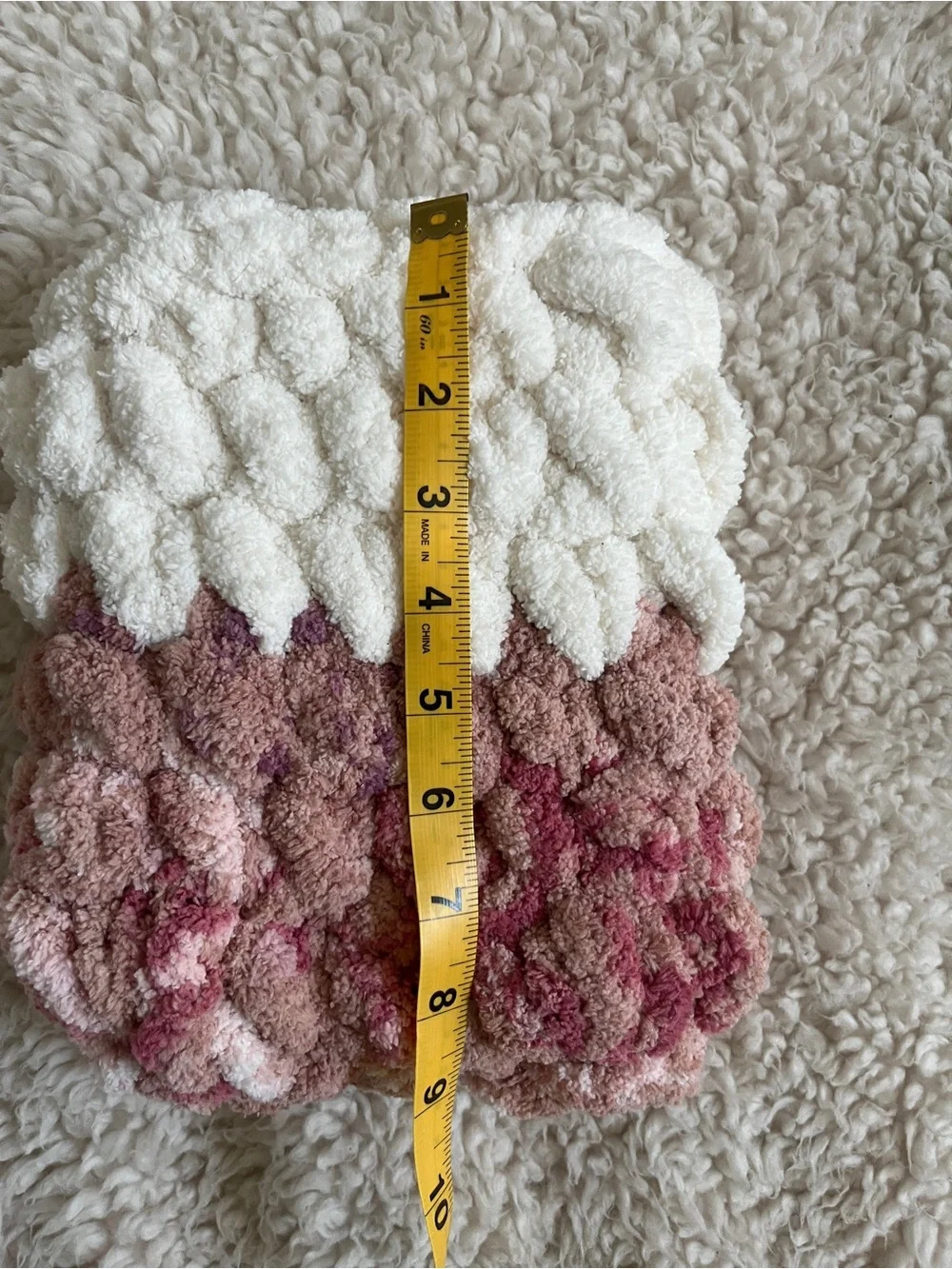 Chunky Two-Tone Cozy Kindle Sleeve - Cream & Dusty Rose